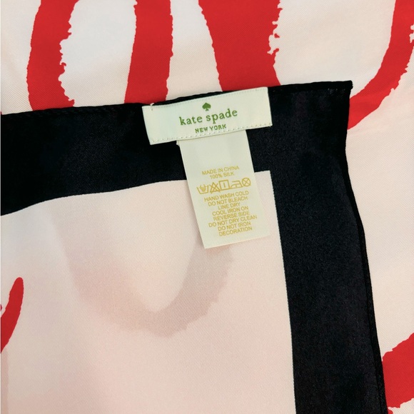 Kate Spade Lipstick “Lovely” Silk Square Scarf - Picture 5 of 5